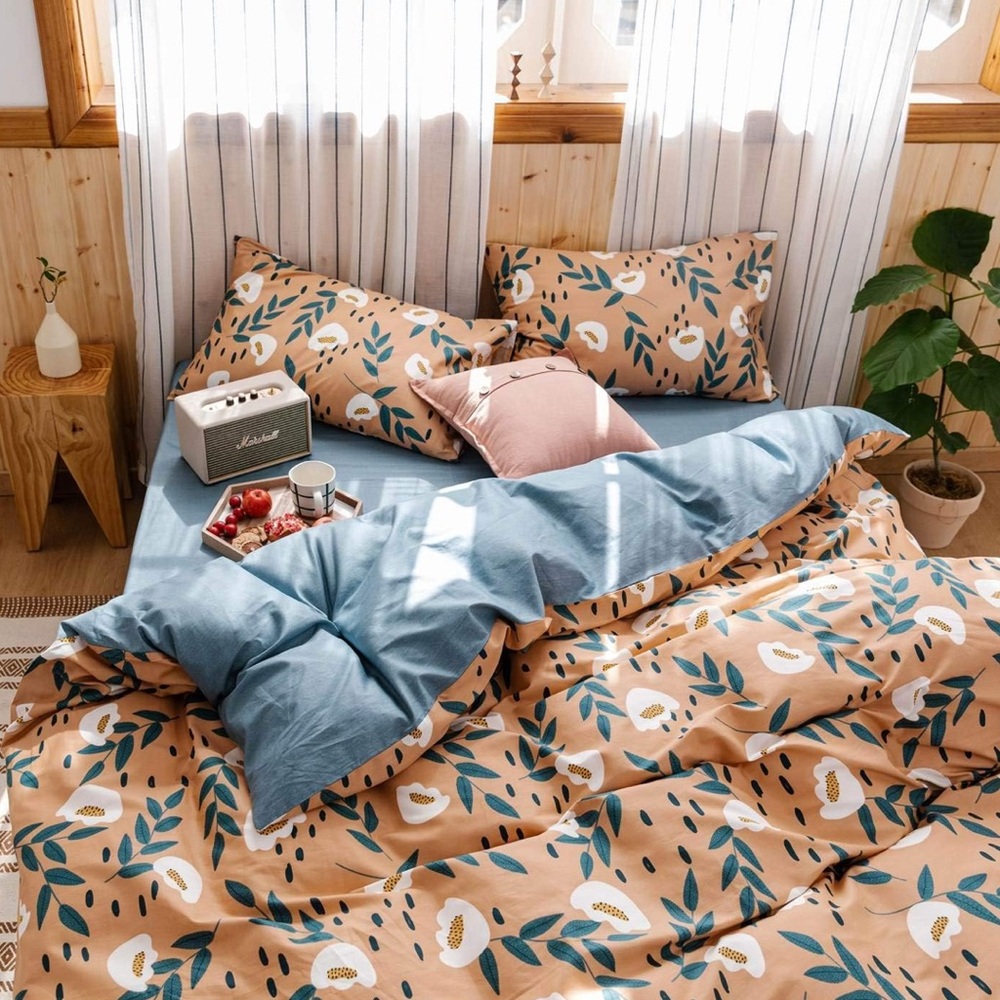 Cotton Duvet Cover Queen Size Floral Comforter Cover